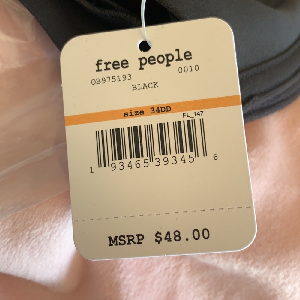 34DD NWT Free People ONE LEFT! Ari Underwire Bra - Black - Picture 8 of 8